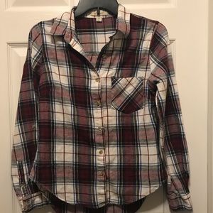 Francesca’s Miami plaid flannel shirt